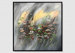 Obraz nowoczesny kwiaty burzowa łąka w ramie 2249A