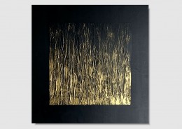 Abstrakcja do salonu złoty płomień obrazek malowany 2190A