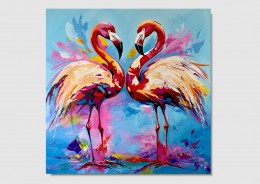 Obrazy ze zwierzętami na płótnie Flamingi 2285A